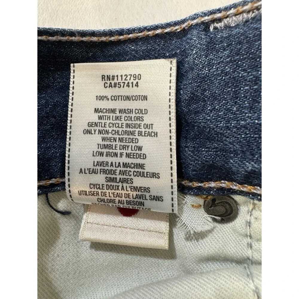 TRUE RELIGION Jeans Mens 44X33 Med Blue Wash Geno Pinstripe Straight Leg